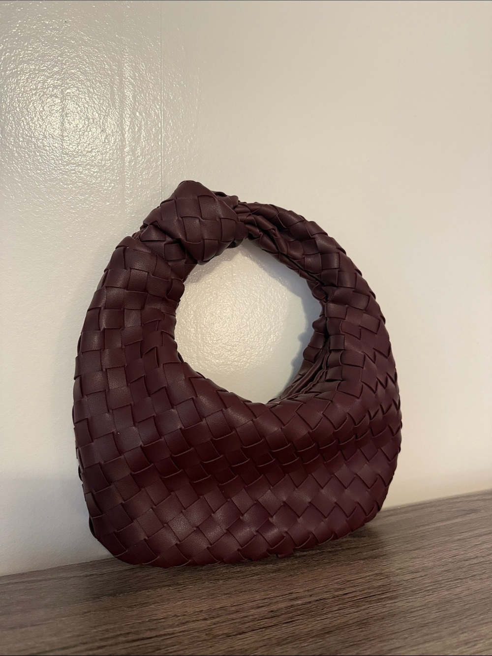 Urban Expressions Woven Mini Bag in Deep Burgundy
